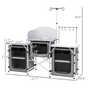Piattaforma Portatile da Cucina da Campeggio in Grigio - Product Image 3