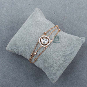 Anish Designer Polki Rakhi Bracelet-Trendy Butterfly Charm Copper Alloy - Product Image 1