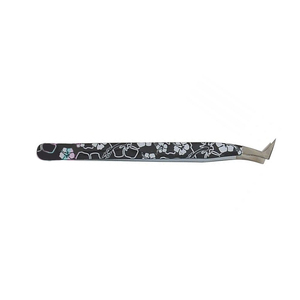 Pince à cils professionnelle en titane avec logo personnalisé, applicateur d'extensions de cils en acier inoxydable, pointe haute précision pour volume élevé - Product Image 3
