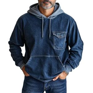 OEM ODM Veste en jean pour hommes Fournisseur en gros Veste en jean bleu Manteau boutonné décontracté à manches longues Fabricant de vêtements à la mode - Product Image 1