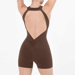 Women's High Waist Halter Jumpsuit Sleeveless Solid Color Zipper Front Tummy Control <b>Shapewear</b> Skinny Fit All Seasons - Product Image 3