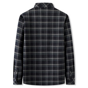 Chemises à manches longues pour hommes avec logo personnalisé, doublées de flanelle, boutonnées, rayées, 100% coton, respirantes, écologiques, grandes tailles - Product Image 3