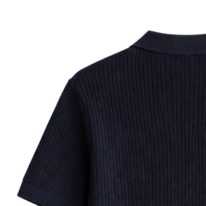 Polo en tricot à points ondulés pour homme, manches courtes, coton premium, coupe ajustée, décontracté, élégant, pour l'été, respirant, toucher doux, vente en gros - Product Image 6