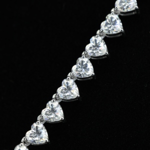 Men's 925 Silver Gold Plated Heart Moissanite Chain Hip-hop Style Personalized English Pendant Necklace - Product Image 5