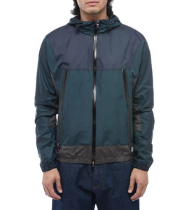 Blouson bomber coupe-vent à capuche pour homme, color block, fermeture éclair en nylon, style décontracté pour l'automne - Product Image 4