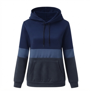 Sudadera con Capucha de Algodón 100% para Mujer, Estilo Casual, con Bloques de Color, para Otoño e Invierno, Manga Larga, con Cordón Ajustable - Product Image 4