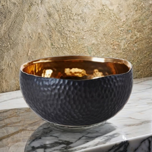 Bol en métal martelé rond fait main de luxe, couleurs personnalisées, bol de service décoratif pour chocolat, dattes, noix, décoration de la maison pour le Ramadan - Product Image 1