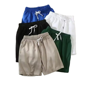 Pantalones Cortos Bermuda para Hombre, Talla Grande, Color Sólido, con Cordón, Casuales, de Algodón, Cintura Media, Tejido Liso Teñido - Product Image 4