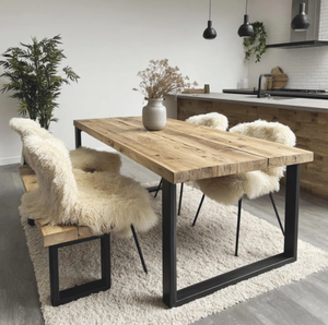 Table à manger ovale industrielle en bois de manguier massif, hauteur réglable, moderne, pour la maison, le bureau, la chambre, la salle de sport, la salle de bain, le restaurant - Product Image 6