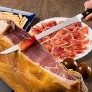 Cuchillos Negros para Trinchar Carne con Triple Remache y Hoja Larga y Estrecha Plateada para Rebanar Jamón con Precisión, Servir Alimentos y Uso en la Cocina - Product Image 6