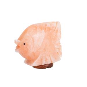 Lámpara de Sal del Himalaya Natural Tallada a Mano de Alta Calidad, Estilo Feng Shui, con Forma de Animal, Color Rosa, con Logotipo Personalizado y Regulador de Intensidad - Product Image 1