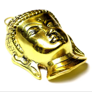 Estatua de Cabeza de Buda de Latón Antiguo, Artesanía Metálica Moderna Hecha a Mano, Tema Cultural, Decoración Artística Duradera para el Hogar, Adorno de Mesa - Product Image 1