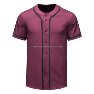 Wholesale Customizable Short Sleeve <b>Baseball</b> Jerseys 2 Button Pullover Printed Plain Shirt Personalized Low Price Jerseys - Product Image 1