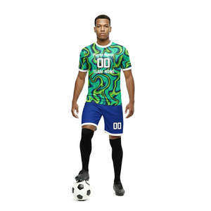 Ensemble de maillots de football à imprimé animal printanier 100 % polyester sublimé, séchage rapide, protection UV, avec nom d'équipe personnalisé - Product Image 1