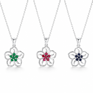 Collier pendentif pour femme en argent sterling S925, design fleur ajourée, pierre améthyste, rhodié, style bohème - Product Image 3