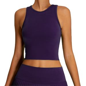 ชุดกระโปรงเทนนิสสองชิ้นพร้อมโลโก้สั่งทำสำหรับผู้หญิง - กระโปรงออกกำลังกายเอวสูงพร้อมสปอร์ตบรา ดีไซน์ระบายอากาศได้ดี - Product Image 5