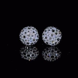 AMBER JEWELS Pendientes de Aro de Plata 925 con Baño de Rodio y Moissanita de Corte Brillante Redondo, Unisex, para Uso Diario, P-376, de Moda - Product Image 1