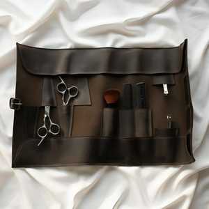 Rubber Barber <b>Tool</b> <b>Roll</b> with Stainless Steel Blades Scissors and Clippers for Hair Salon Use - Product Image 6