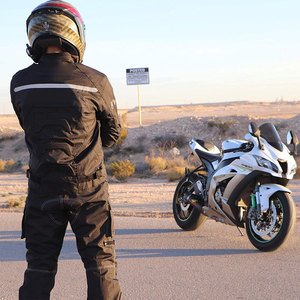 Veste de moto pour homme, manches longues, coupe-vent, en spandex et nylon, équipement de course, toutes saisons, style adulte - Product Image 5
