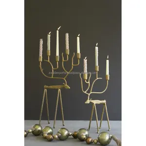 Decorative Gold Finish Metal <b>Candle</b> Holders Christmas Table Center Luxury Unique Modern Designer Trendy Home Decoration - Product Image 1