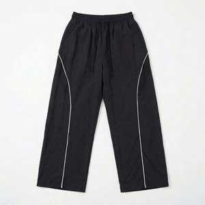 Conjunto Deportivo de 2 Piezas con Ribete en Contraste, Chaqueta con Cierre y Pantalones Deportivos Holgados, Estilo Retro Urbano - Product Image 5