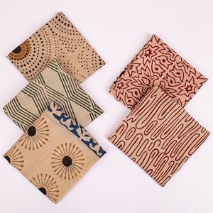 Ensemble de bandanas Bagru en coton faits à la main, multi-imprimés, style luxe, bandanas indiens bohèmes, foulard pour le cou, accessoires pour cheveux vintage - Product Image 2