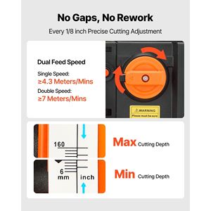 Potente Pialla da Banco per Legno da 2000W, 23500 RPM, a Doppia Lama e Tre Lame, con Piano di Lavoro da 13 Pollici, a Due Velocità, per Spessori Elevati - Product Image 6