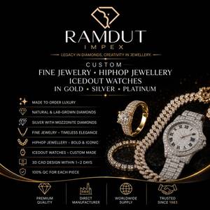 นาฬิกาเพชรโมอิสซาไนต์ ประดับเพชรเต็มเรือน ตัวเรือนสแตนเลสสตีล ระบบควอตซ์ นาฬิกาโมอิสซาไนต์ จากผู้ผลิต - Product Image 6