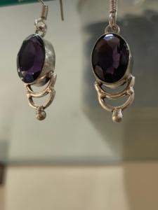 German Silver Oval Stone Drop <b>Earrings</b> for Women Fashionable Gift Jewelry <b>Top</b> Quality Handcrafts Wholesale Price Amethyst - Product Image 4