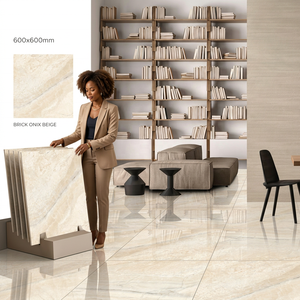 Onix Argent 600x600mm Carreaux de porcelaine polis 60x60cm Glaçure céramique aspect marbre brillant 24x24 Carreaux de sol - Product Image 2