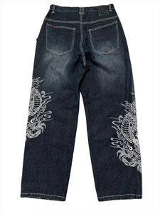 Graphic <b>Embroidered</b> <b>Jeans</b> Regular Fit Light Wash Streetwear Hip Hop Skate Denim Pants Lightweight Autumn Winter Unisex Y2K - Product Image 4