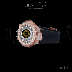 Montre-bracelet analogique unisexe de luxe à la mode, la plus vendue, avec diamants Moissanite VVS de haute qualité et bracelet en caoutchouc, prix d'usine - Product Image 3