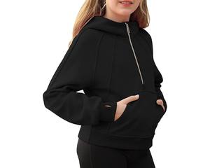 Sudadera con capucha de invierno personalizada con bordado desgastado, OEM ODM, para mujer, diseño corto personalizado - Product Image 6