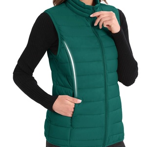 Chaleco acolchado de algodón ligero para mujer, superventas, venta al por mayor, cortavientos personalizado, ropa de calle sencilla, ropa exterior, 2024 - Product Image 3