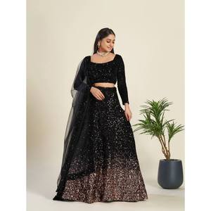 Elegante Lehenga Choli con Pedrería para Fiestas de Trabajo y Otras Ocasiones Especiales - Product Image 2