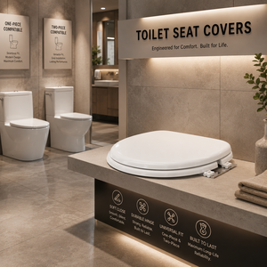 Abattant de toilettes moderne en plastique durable, design confortable, installation facile, nettoyage facile, double chasse, fermeture douce, siphon en S, pour salle de bain d'hôtel - Product Image 5