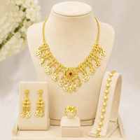 Ensemble de colliers en or rempli de 14K, 18K, 24K, design français et européen, style traditionnel de Dubaï, bijoux de mariée tendance, vente en gros