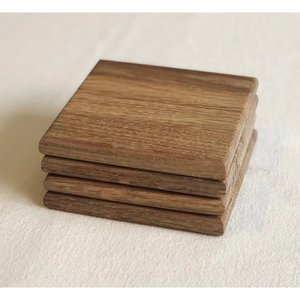 Sous-verres en bois de forme carrée 100 % durables avec motifs variés, sous-verres pour tasses à café, à thé, à mug, à bol, disponibles à prix avantageux - Product Image 3