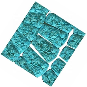 Cuentas de flor tallada a mano, <span class=keywords><strong>piedra</strong></span> natural <span class=keywords><strong>turquesa</strong></span> con flor tallada a mano - Product Image 4