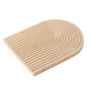 Wooden Decorative Serving Board Food Safe Natural Wood Platter Board with Grooved for Appetizers Wood Plates for Kitchen Counter