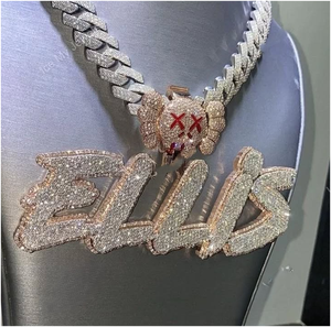 Colgante de Moissanita Personalizado, Pasa el Test de Diamantes, Letra VVS, Joyería Hip Hop, Plata 925, Cadena con Nombre, Colgante Iced Out para Hombre - Product Image 4