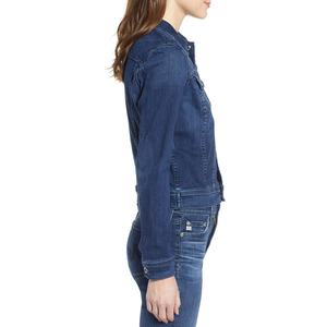 Veste en jean bleue pour femme, manches longues, simple boutonnage, col à revers, style jeune et décontracté, tendance pour l'automne et l'été - Product Image 5