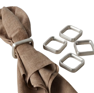 Metal Accessories Unique Style Silver Square Metal <b>Napkin</b> Ring Table Decor Elegant Wedding Banquet Birthday <b>Party</b> <b>Napkin</b> Ring - Product Image 2