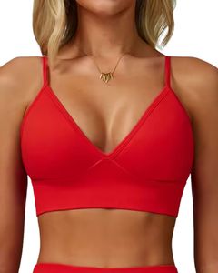 Conjunto de sujetador sin costuras y pantalones cortos de cintura alta para mujer, rojo, suave, elástico, transpirable, moldeador, ropa deportiva, conjunto para hacer ejercicio. - Product Image 1