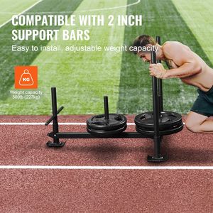 Attrezzatura da allenamento in acciaio nero da 2 pollici per il miglioramento della velocità, allenamento con slitta a spinta, manici per il Fitness - Product Image 4