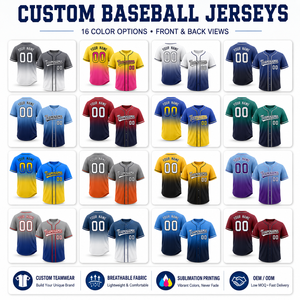 Venta Directa de Fábrica, Ropa Juvenil, Jersey de Béisbol, Material Transpirable Ecológico y Duradero, Jersey Deportivo Sublimado Personalizado - Product Image 1