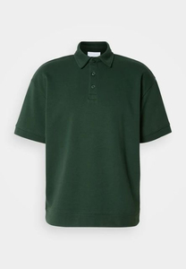 Polo en coton Oxford jaune à manches courtes pour homme, coupe classique, style décontracté avec logo frontal et boutons - Product Image 3