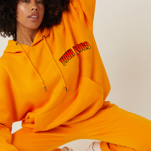 ชุดวอร์มผู้หญิงผ้าฟลีซคอตตอน 100% หนานุ่ม ปรับแต่งได้ ทรงปกติ สวมใส่ได้ในฤดูหนาว สีพื้น แต่งลูกไม้ปัก 2 จุด - Product Image 2