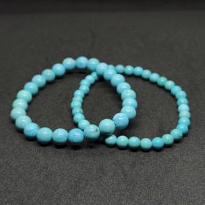 8mm Blue Turquoise Stone Beads Handmade Luxury Silver Plated Adjustable <b>Elastic</b> Line <b>Bracelets</b> Classic Fashion Jewelry Women Men - Product Image 2