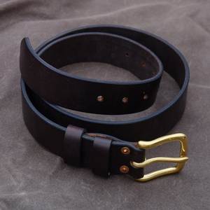 Cinturones casuales de cuero genuino polaco de color negro para hombre, conjuntos de regalo con hebilla dorada y plateada, forma rectangular, cinturones de alta calidad - Product Image 2